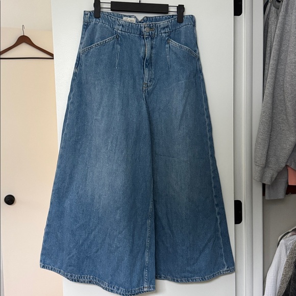 Anthropologie Pilcro wide leg jeans Corset High-Rise Crop Culotte Jeans - Picture 3 of 15
